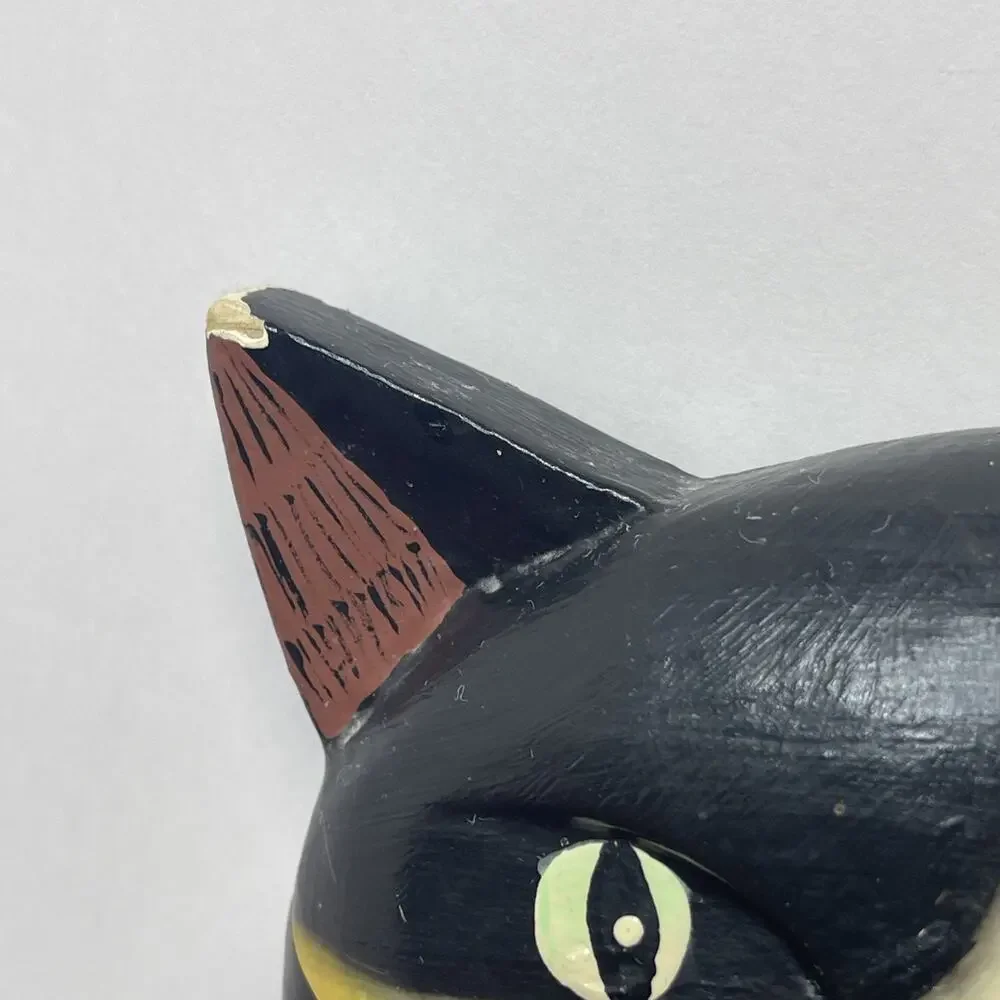 Vintage Wood, Three Cat Coat Hanger Wall Hanger Painted